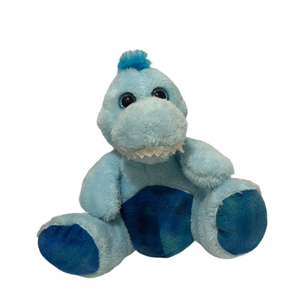Kellytoy Blue Dinosaur Dino 2015 Plush 9" Stuffed Animal Toy Blue Glitter Eyes